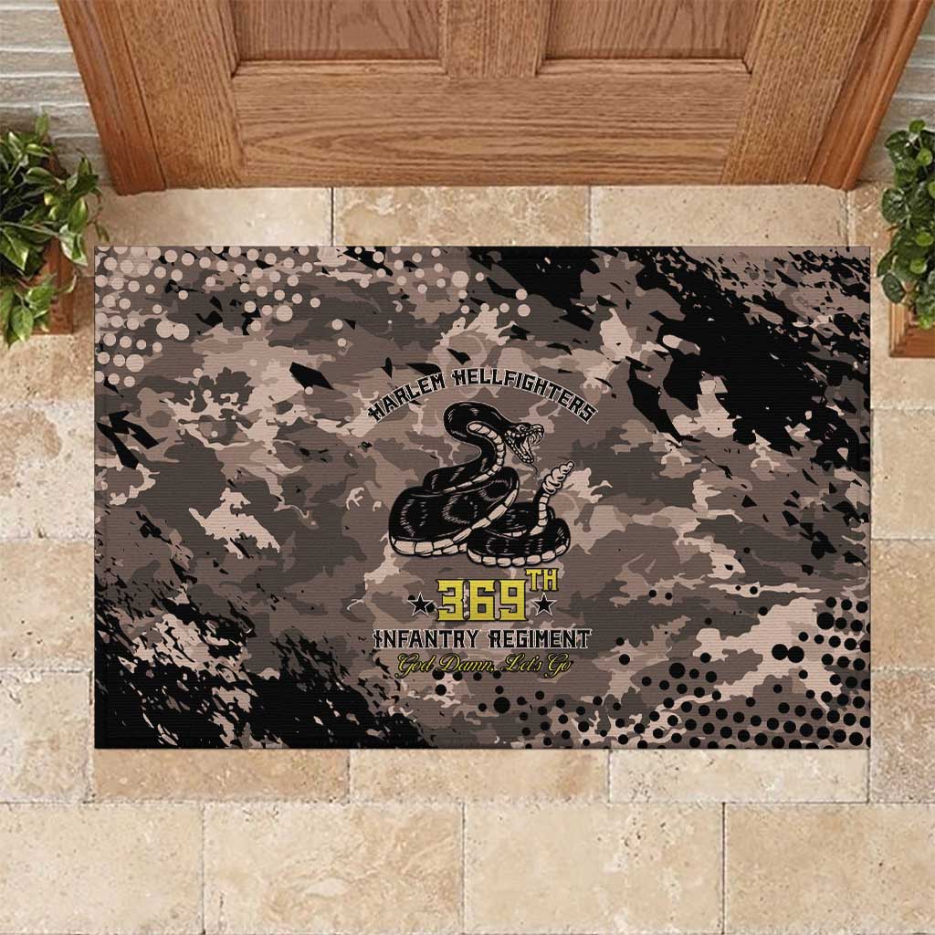 Harlem Hellfighters 369th Infantry Regiment Legacy Rubber Doormat God Damn Lets Go