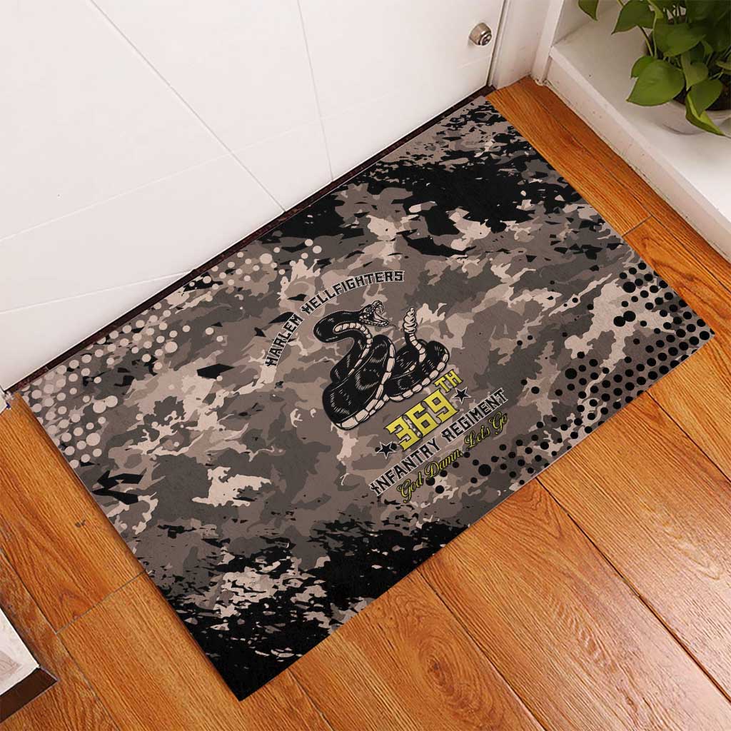 Harlem Hellfighters 369th Infantry Regiment Legacy Rubber Doormat God Damn Lets Go