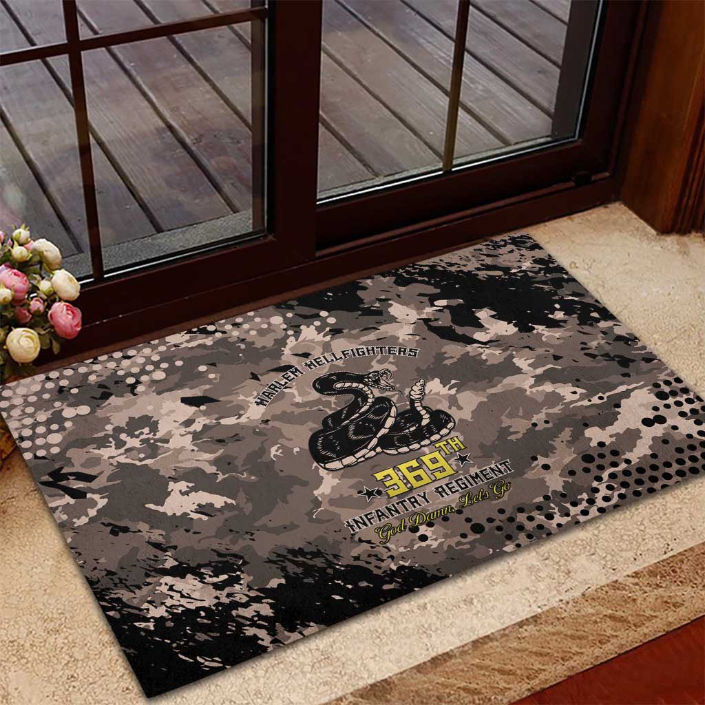Harlem Hellfighters 369th Infantry Regiment Legacy Rubber Doormat God Damn Lets Go