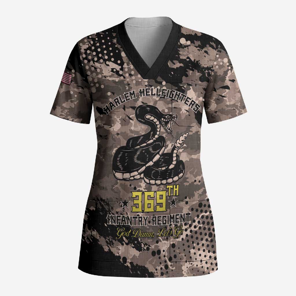 Harlem Hellfighters 369th Infantry Regiment Legacy Scrub Top God Damn Lets Go