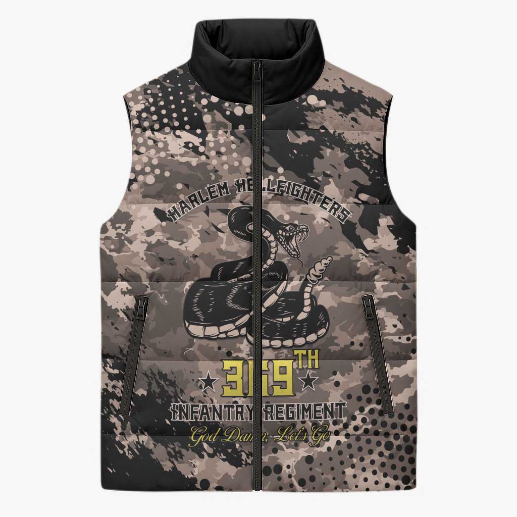Harlem Hellfighters 369th Infantry Regiment Legacy Sleeveless Puffer Jacket God Damn Lets Go