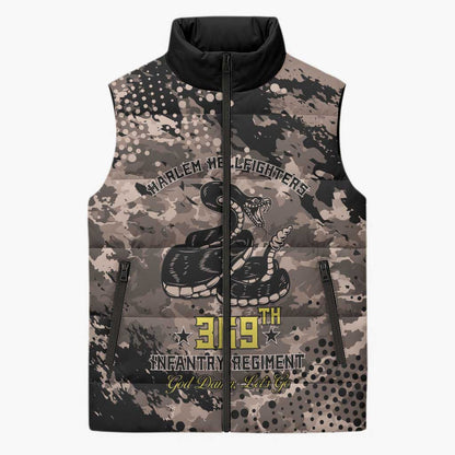 Harlem Hellfighters 369th Infantry Regiment Legacy Sleeveless Puffer Jacket God Damn Lets Go