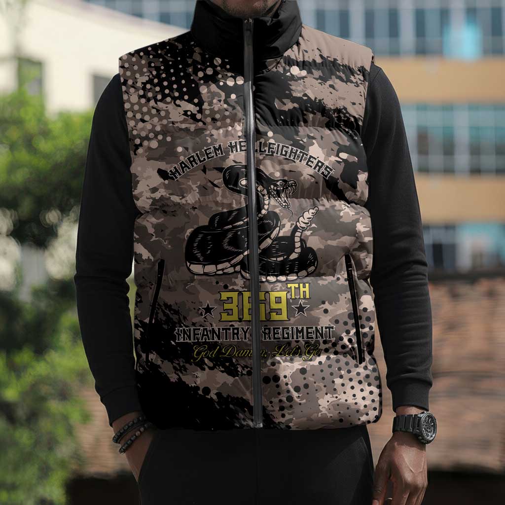 Harlem Hellfighters 369th Infantry Regiment Legacy Sleeveless Puffer Jacket God Damn Lets Go