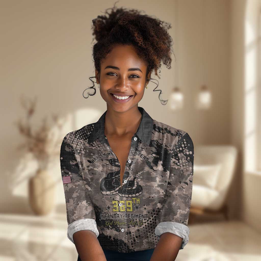 Harlem Hellfighters 369th Infantry Regiment Legacy Women Casual Shirt God Damn Lets Go