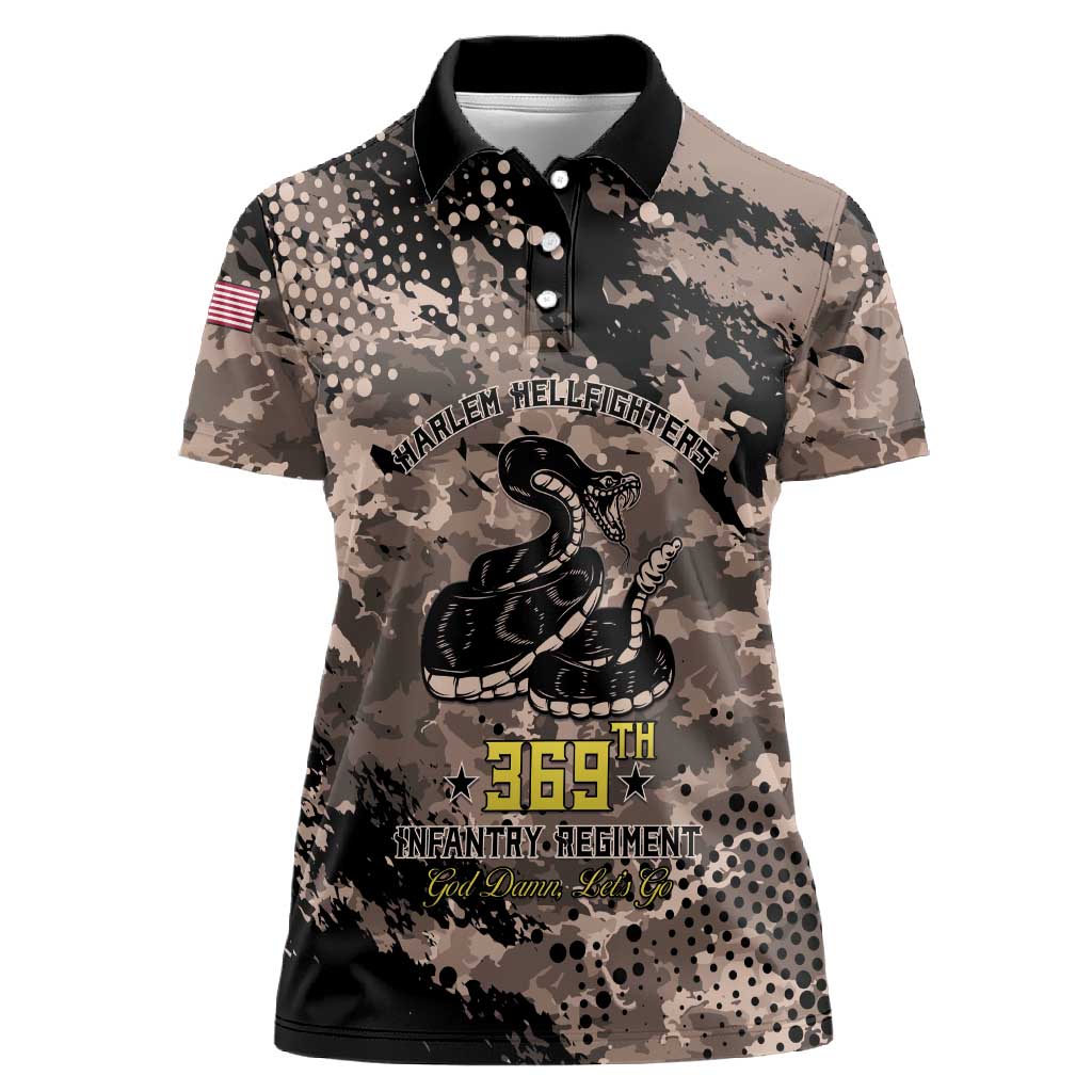 Harlem Hellfighters 369th Infantry Regiment Legacy Women Polo Shirt God Damn Lets Go
