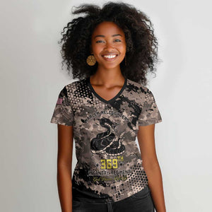 Harlem Hellfighters 369th Infantry Regiment Legacy Women V-Neck T-Shirt God Damn Lets Go