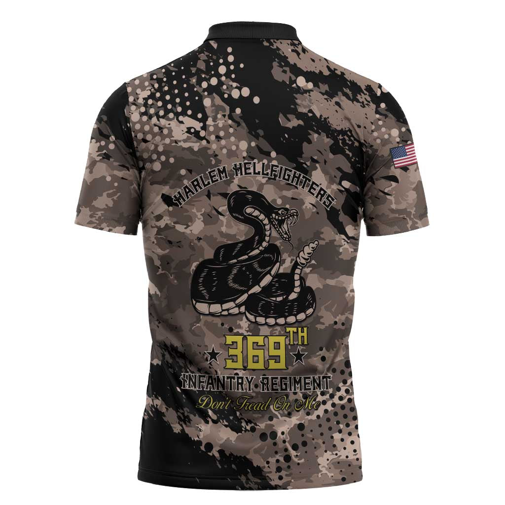 Harlem Hellfighters 369th Infantry Regiment Legacy Zipper Polo Shirt God Damn Lets Go