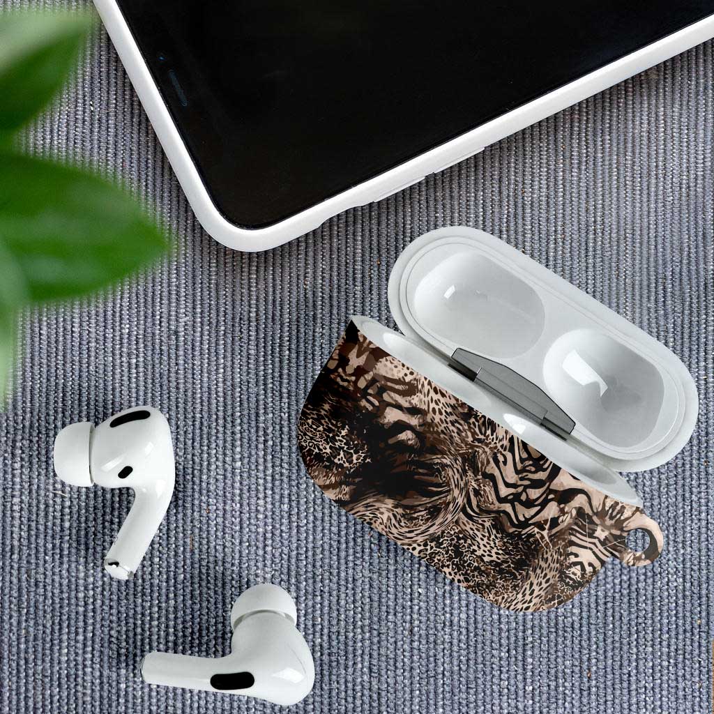 African Safari Zebra Leopard Swirl Pattern AirPods Case