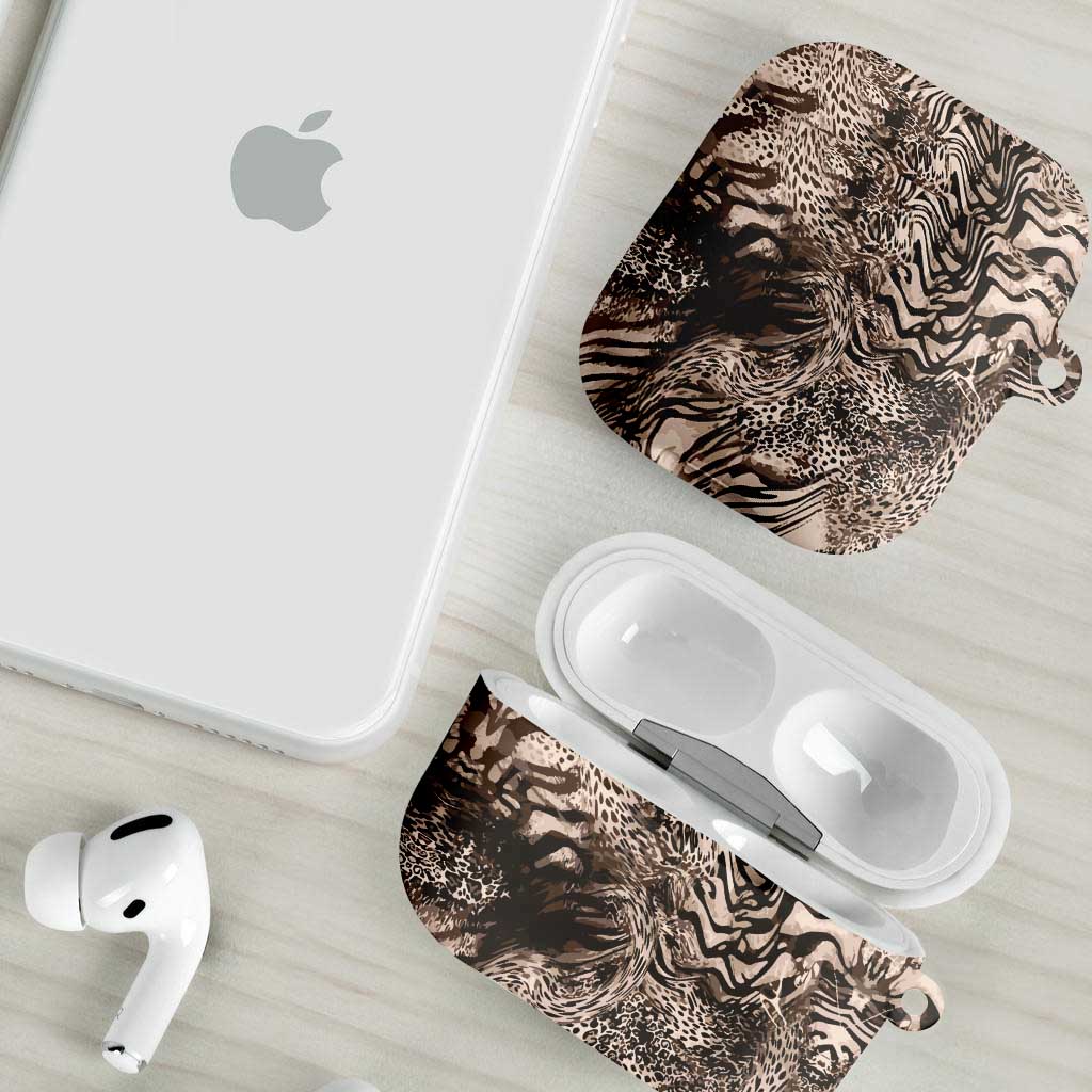 African Safari Zebra Leopard Swirl Pattern AirPods Case