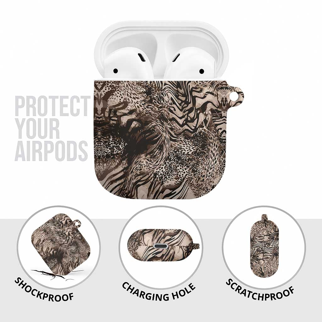 African Safari Zebra Leopard Swirl Pattern AirPods Case