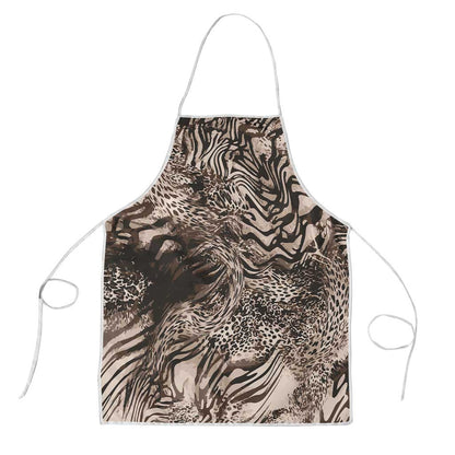 African Safari Zebra Leopard Swirl Pattern Apron