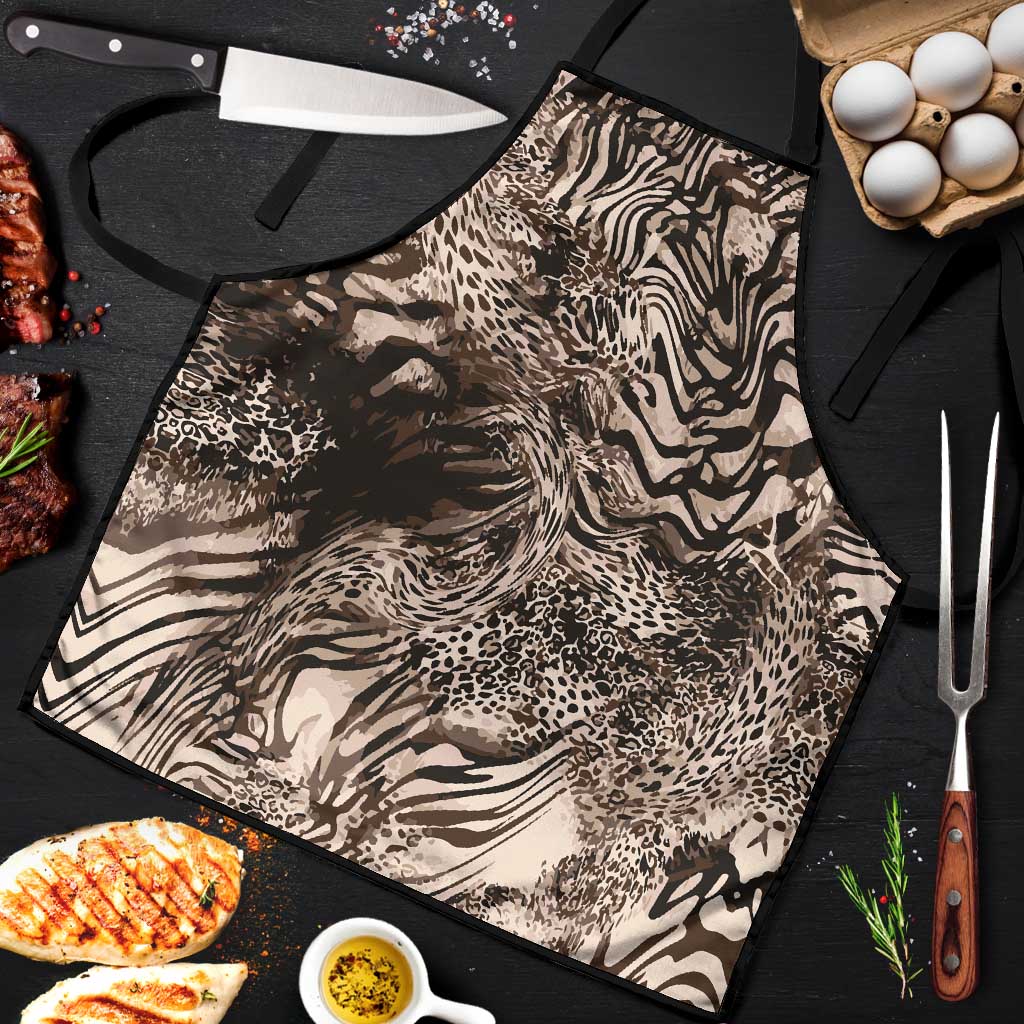African Safari Zebra Leopard Swirl Pattern Apron