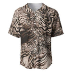 African Safari Zebra Leopard Swirl Pattern Baseball Jersey