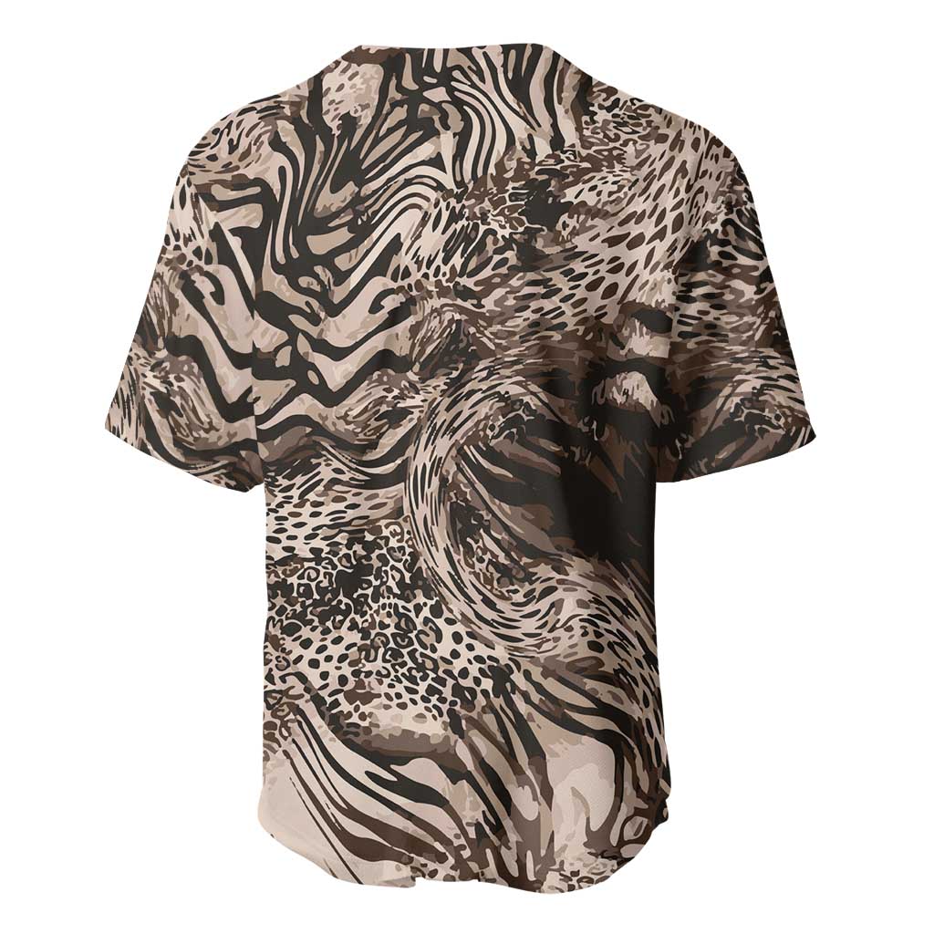 African Safari Zebra Leopard Swirl Pattern Baseball Jersey