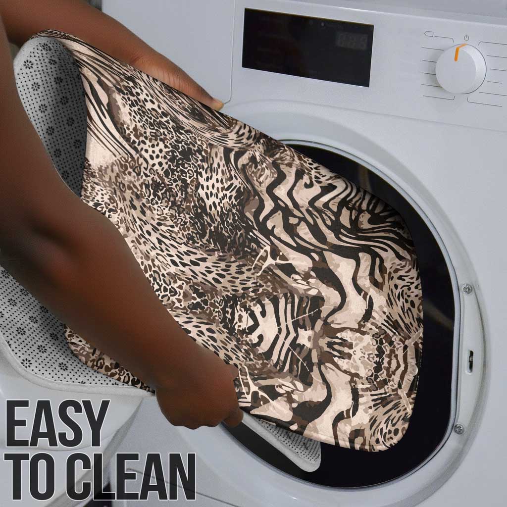 African Safari Zebra Leopard Swirl Pattern Bathroom Set