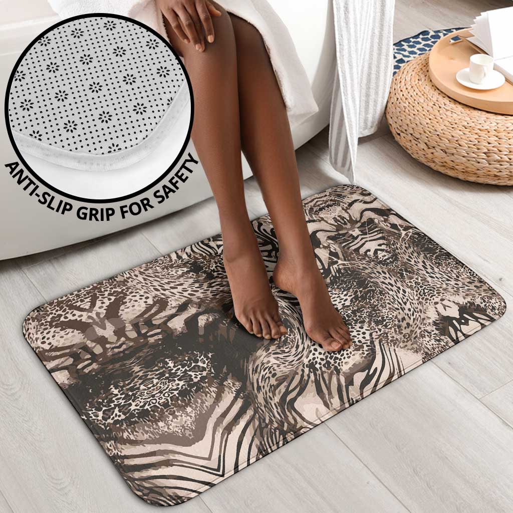 African Safari Zebra Leopard Swirl Pattern Bathroom Set