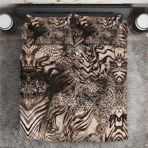 African Safari Zebra Leopard Swirl Pattern Bedding Set