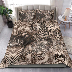 African Safari Zebra Leopard Swirl Pattern Bedding Set