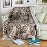 African Safari Zebra Leopard Swirl Pattern Blanket