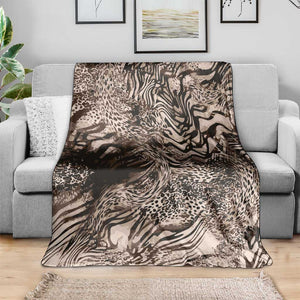 African Safari Zebra Leopard Swirl Pattern Blanket