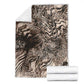 African Safari Zebra Leopard Swirl Pattern Blanket