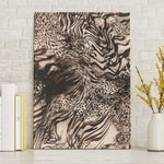 African Safari Zebra Leopard Swirl Pattern Canvas Wall Art