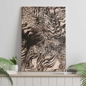 African Safari Zebra Leopard Swirl Pattern Canvas Wall Art