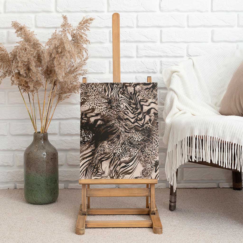 African Safari Zebra Leopard Swirl Pattern Canvas Wall Art