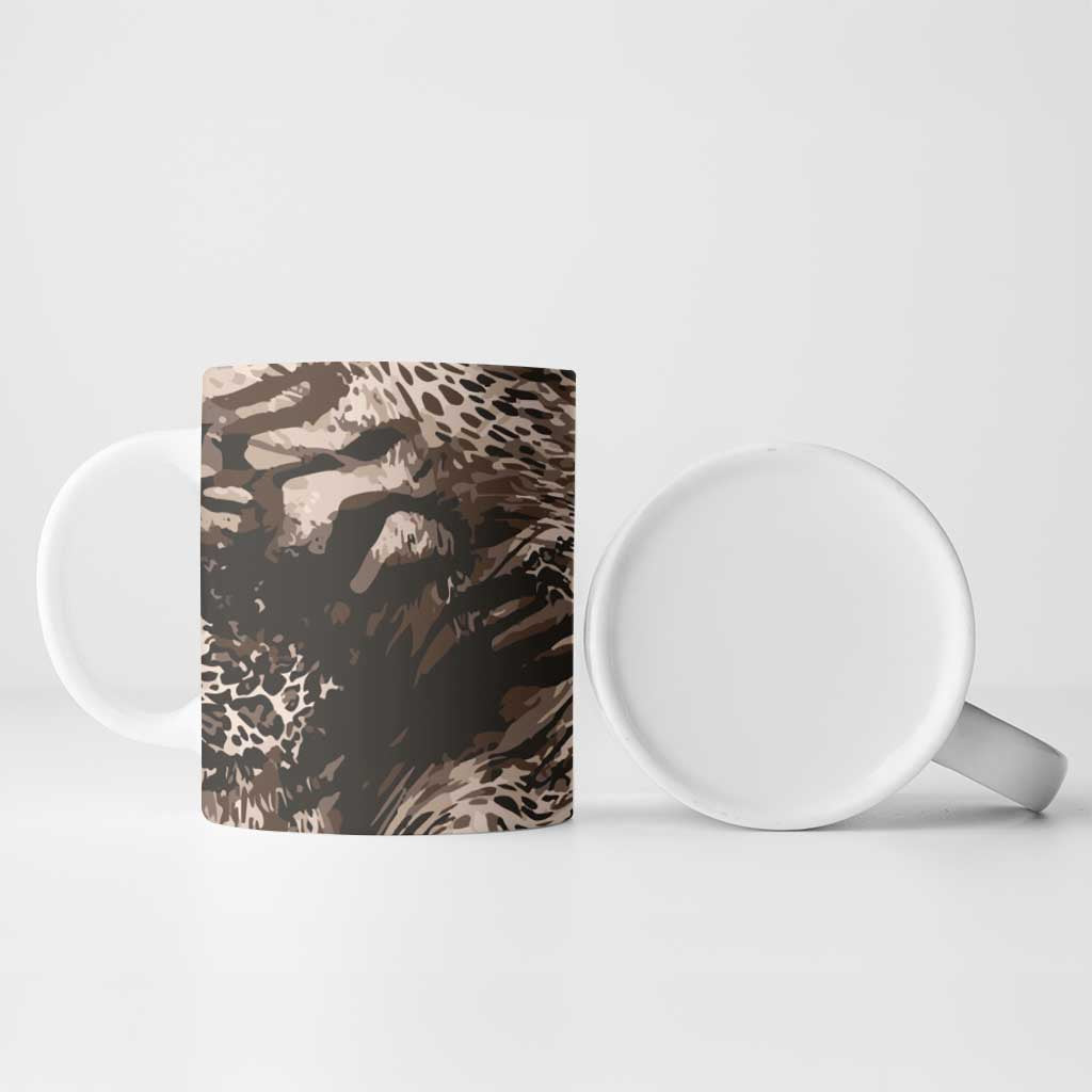 African Safari Zebra Leopard Swirl Pattern Ceramic Mug