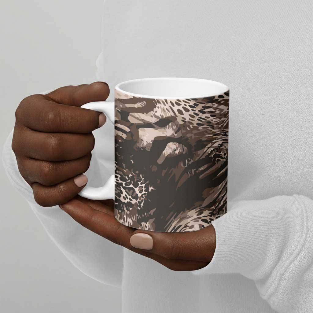 African Safari Zebra Leopard Swirl Pattern Ceramic Mug
