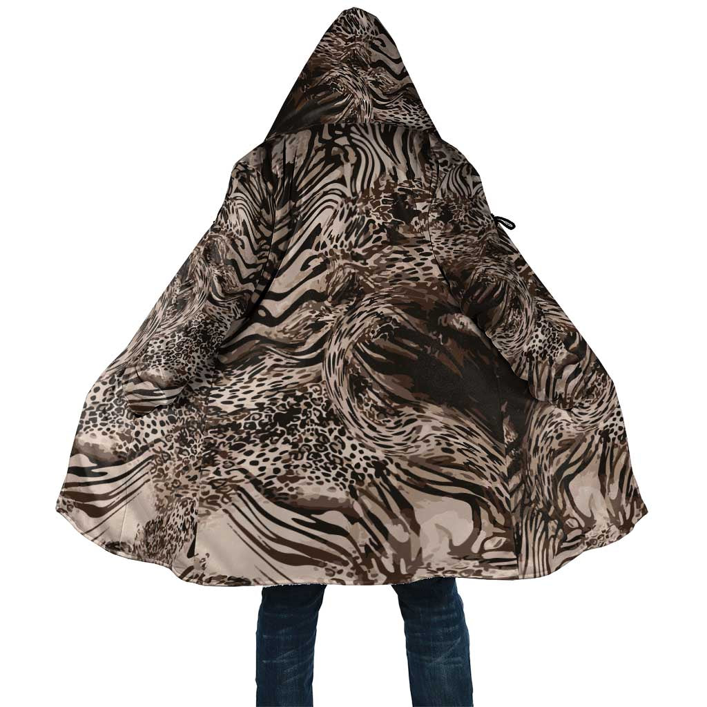 African Safari Zebra Leopard Swirl Pattern Cloak