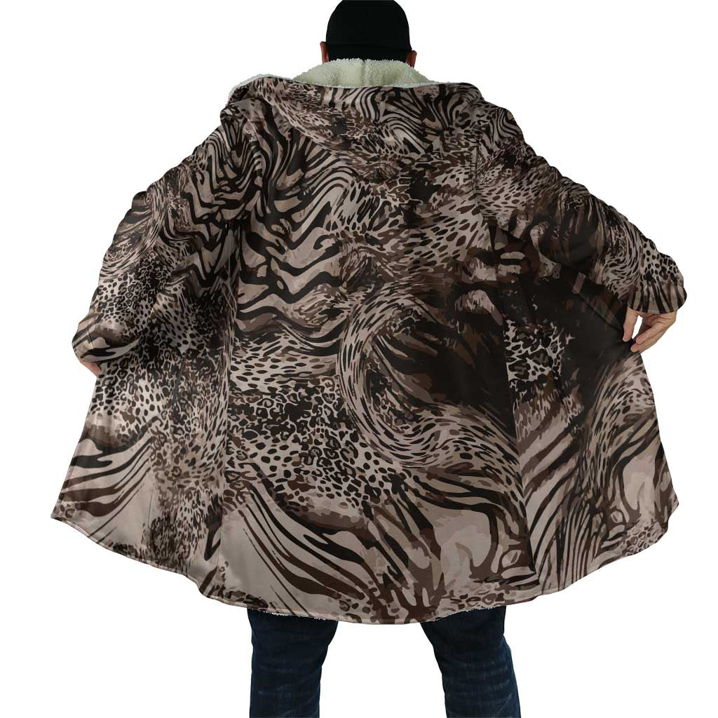 African Safari Zebra Leopard Swirl Pattern Cloak