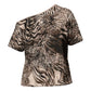 African Safari Zebra Leopard Swirl Pattern Cross Shoulder Shirt