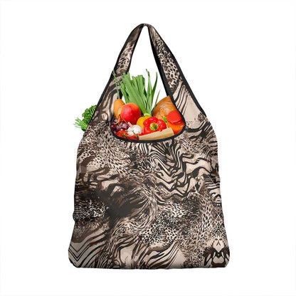African Safari Zebra Leopard Swirl Pattern Grocery Bag