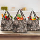 African Safari Zebra Leopard Swirl Pattern Grocery Bag