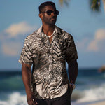African Safari Zebra Leopard Swirl Pattern Hawaiian Shirt