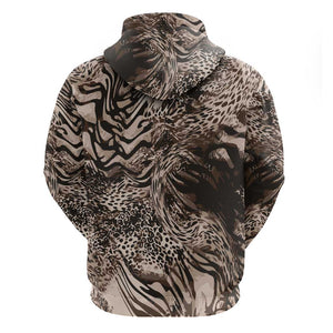 African Safari Zebra Leopard Swirl Pattern Hoodie