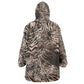 African Safari Zebra Leopard Swirl Pattern Kid Wearable Blanket Hoodie