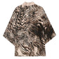 African Safari Zebra Leopard Swirl Pattern Kimono