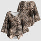 African Safari Zebra Leopard Swirl Pattern Kimono Sleeve Blouse