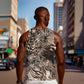 African Safari Zebra Leopard Swirl Pattern Men Tank Top