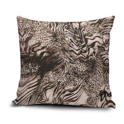 African Safari Zebra Leopard Swirl Pattern Pillow Cover