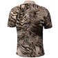 African Safari Zebra Leopard Swirl Pattern Polo Shirt