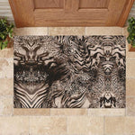 African Safari Zebra Leopard Swirl Pattern Rubber Doormat