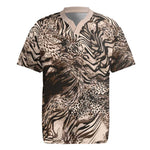 African Safari Zebra Leopard Swirl Pattern Rugby Jersey