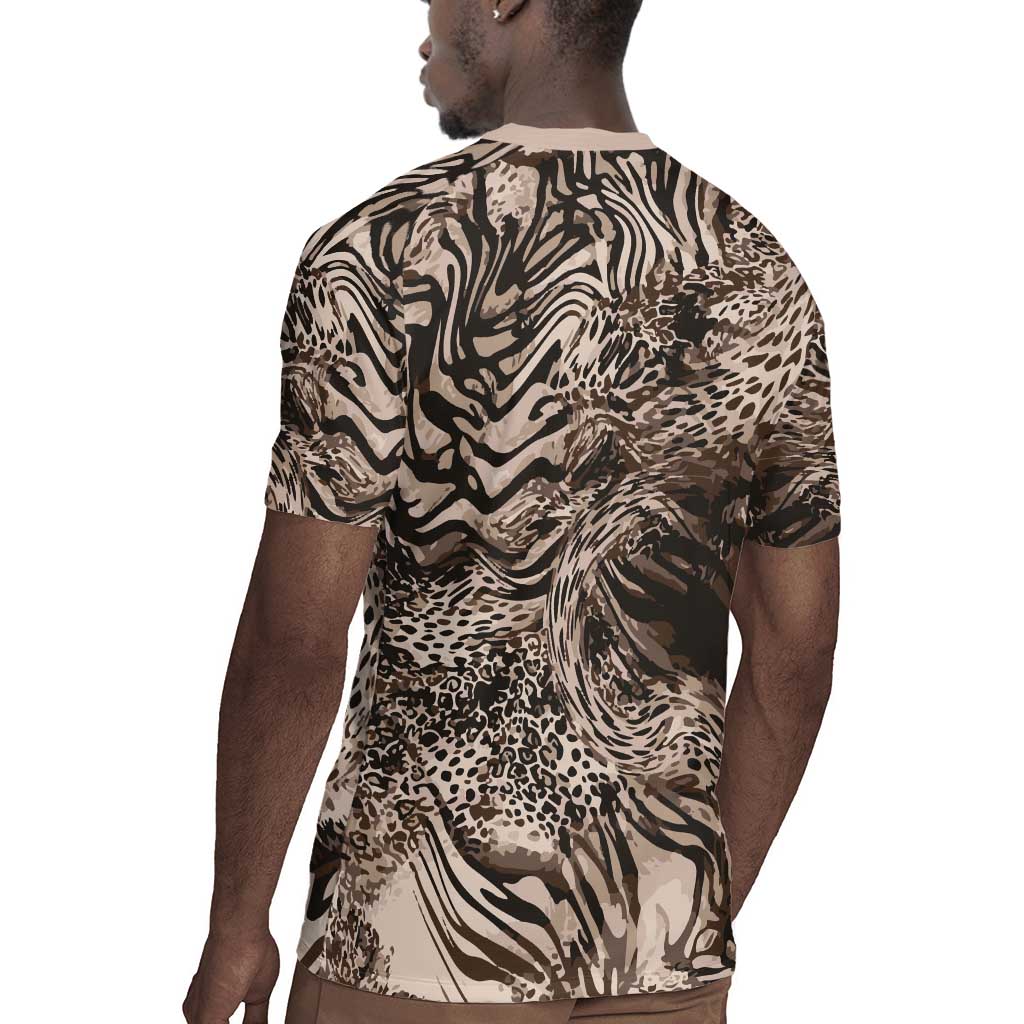 African Safari Zebra Leopard Swirl Pattern Rugby Jersey