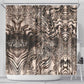 African Safari Zebra Leopard Swirl Pattern Shower Curtain