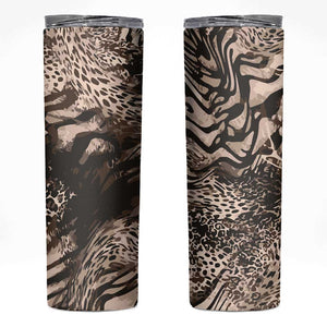 African Safari Zebra Leopard Swirl Pattern Skinny Tumbler