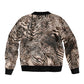 African Safari Zebra Leopard Swirl Pattern Sleeve Zip Bomber Jacket