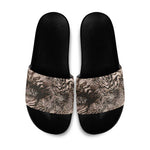 African Safari Zebra Leopard Swirl Pattern Slide Sandals